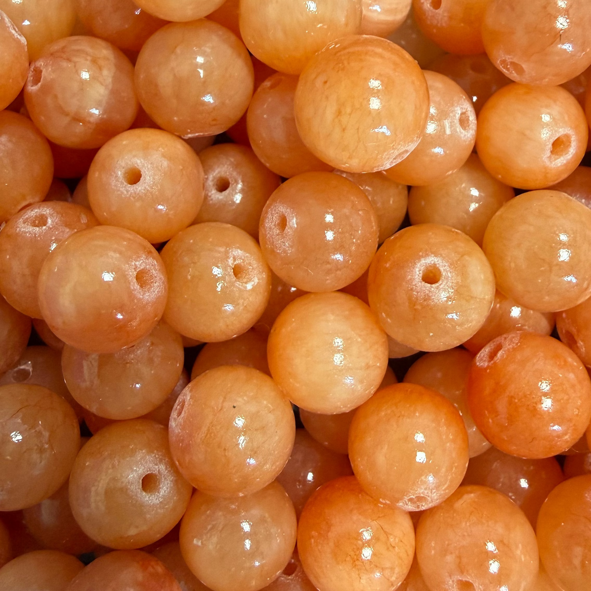 Edelsteen Jade Kralen Rond Peach 10mm - per stuk