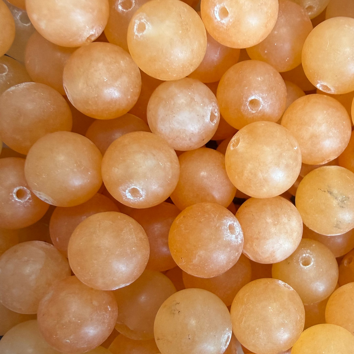 Natuurlijke Edelsteen Jade Kralen Mat Rond Peach Oranje 10mm - per stuk