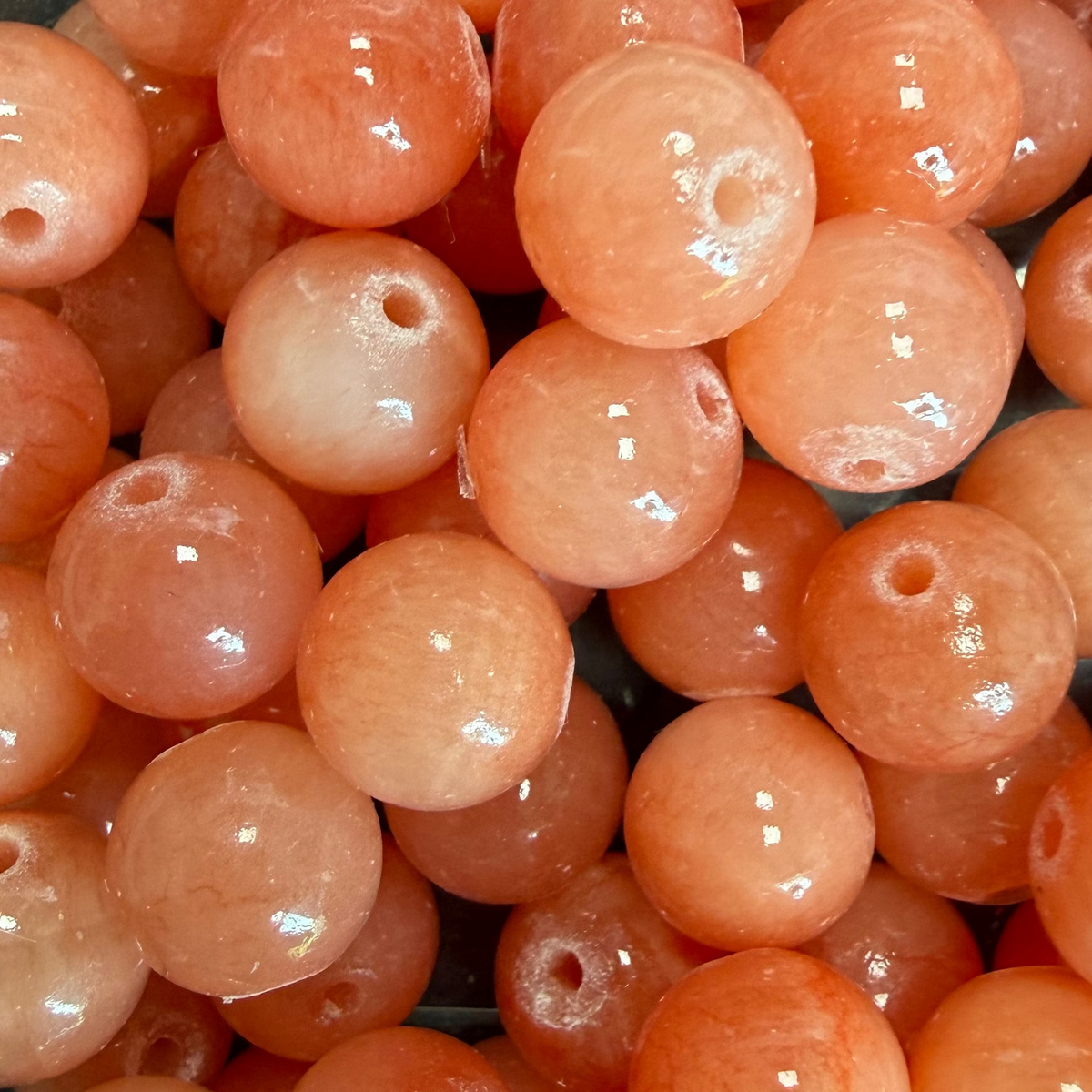 Natuurlijke Edelsteen Jade Kralen Rond Zalm Roze 10mm - per stuk