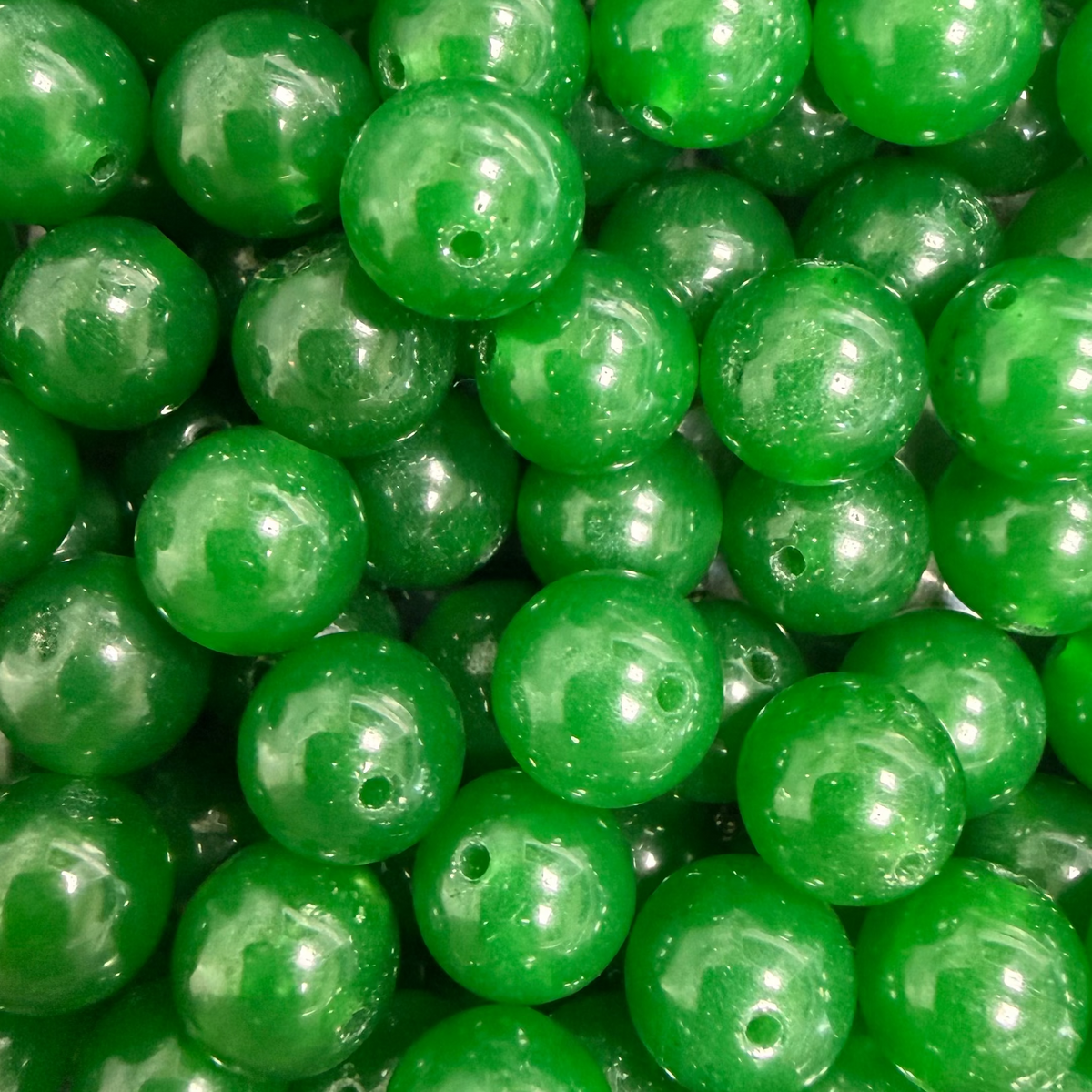 Natuurlijke Edelsteen Jade Kralen Rond Smaragdgroen 10mm - per stuk