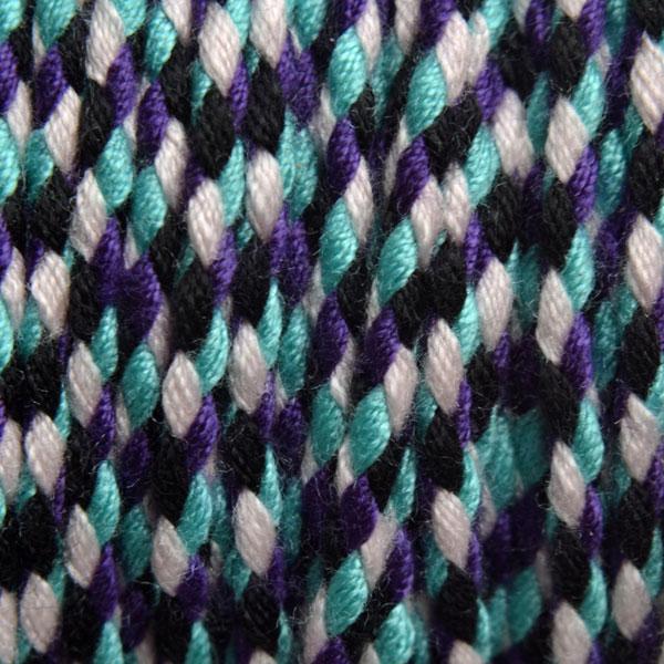 Surfkoord Aqua/Zwart/Paars ±1,8mm - 1 meter-Kraaltjes van Renate