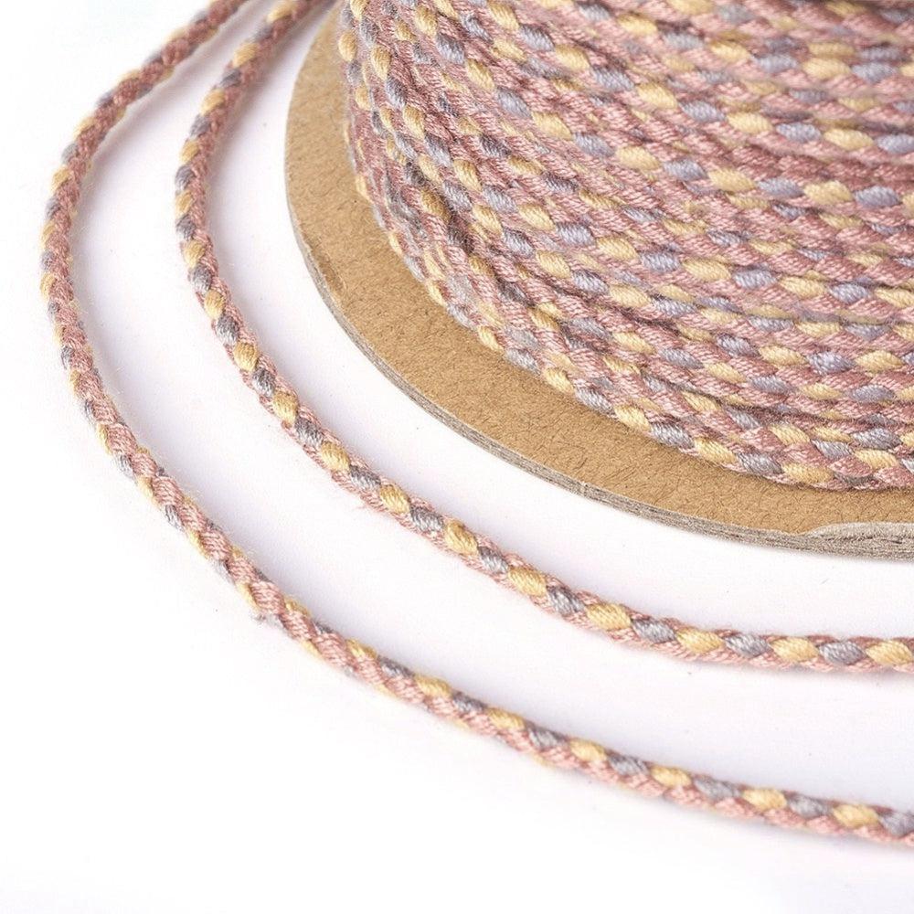 Ibiza gevlochten koord camel bruin ±1,8mm - 1 meter-koord-Kraaltjes van Renate