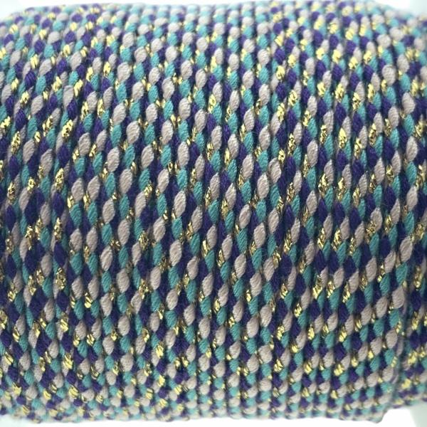Surfkoord goud blauw/paars/roze ±1,5mm - 1 meter-Kraaltjes van Renate