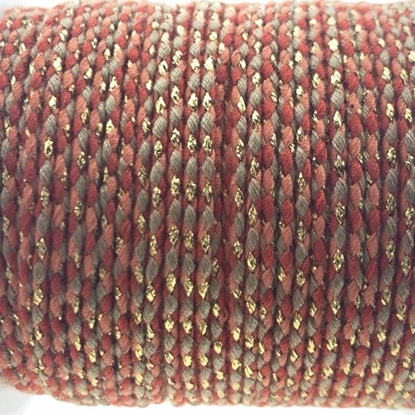 Surfkoord goud rood/grijs/oranje ±1,5mm - 1 meter-Kraaltjes van Renate