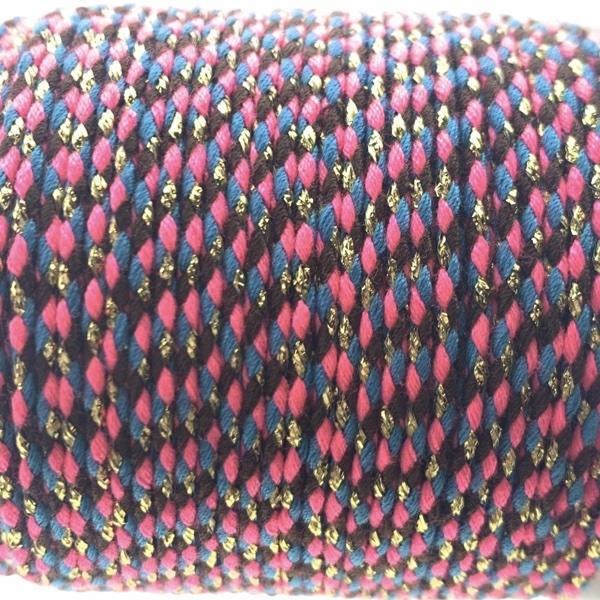 Surfkoord goud roze/blauw/bruin ±1,5mm - 1 meter-Kraaltjes van Renate
