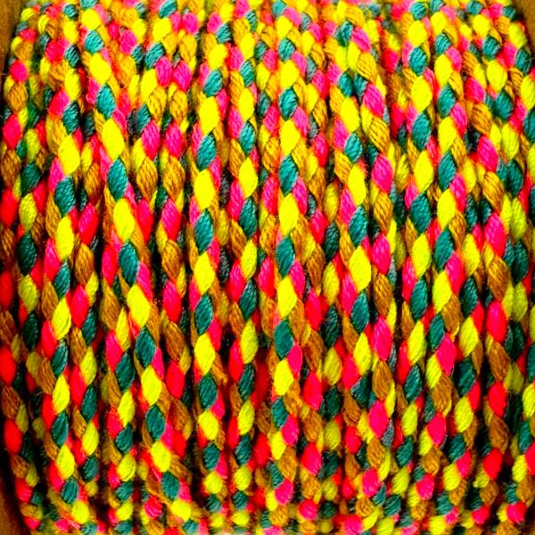 Ibiza gevlochten koord neon ±2mm - 1 meter-koord-Kraaltjes van Renate