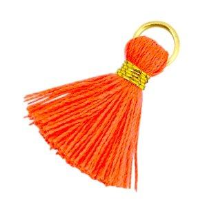 Ibiza kwastje Goud-Neon oranje 20mm-Kraaltjes van Renate