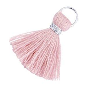 Ibiza kwastje Zilver-Antique pink 20mm-Kraaltjes van Renate