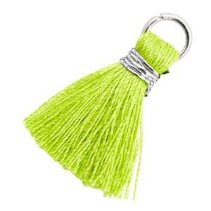 Ibiza kwastje Zilver-Neon green 18mm-Kraaltjes van Renate