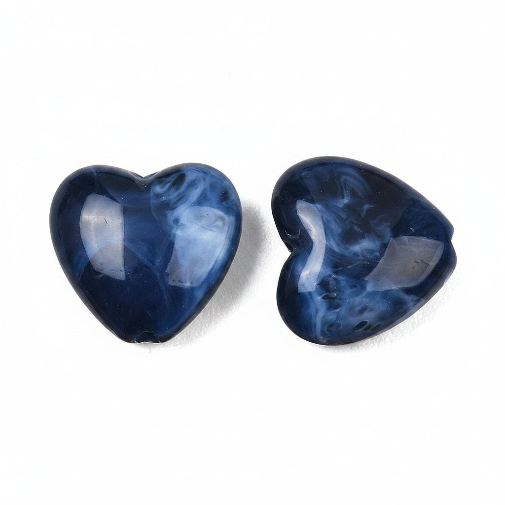 Acryl Kralen Hart Blauw 18mm - per stuk