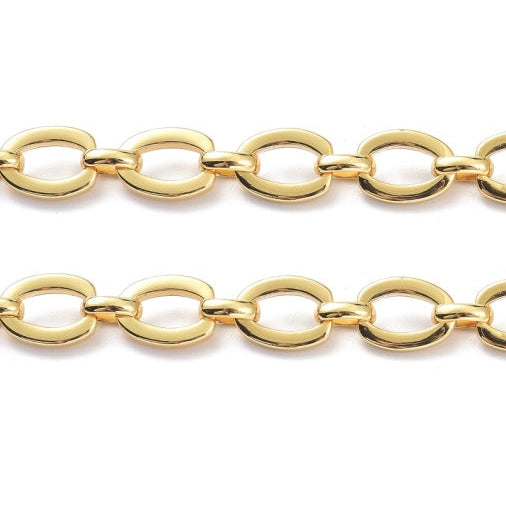 Dubbel Schakelketting Goud 12x8.5x2mm - per 10cm