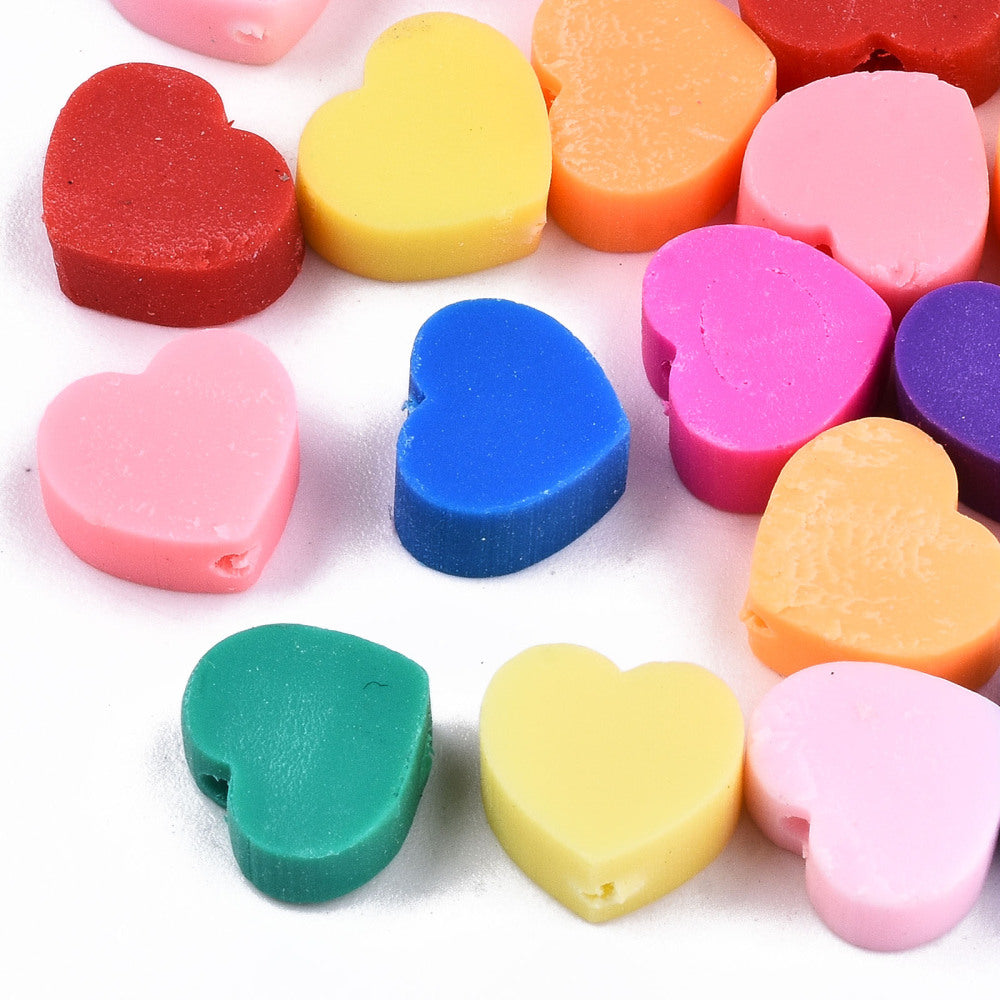 Fimo Kralen Hartjes Mix 10mm - 10 stuks