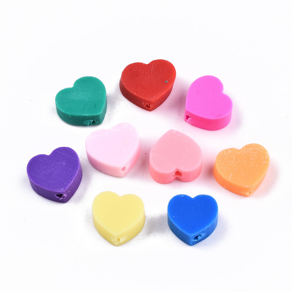 Fimo Kralen Hartjes Mix 10mm - 10 stuks