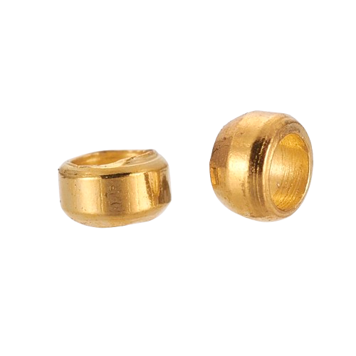Knijpkralen Brass Goud 2mm - ±100 stuks