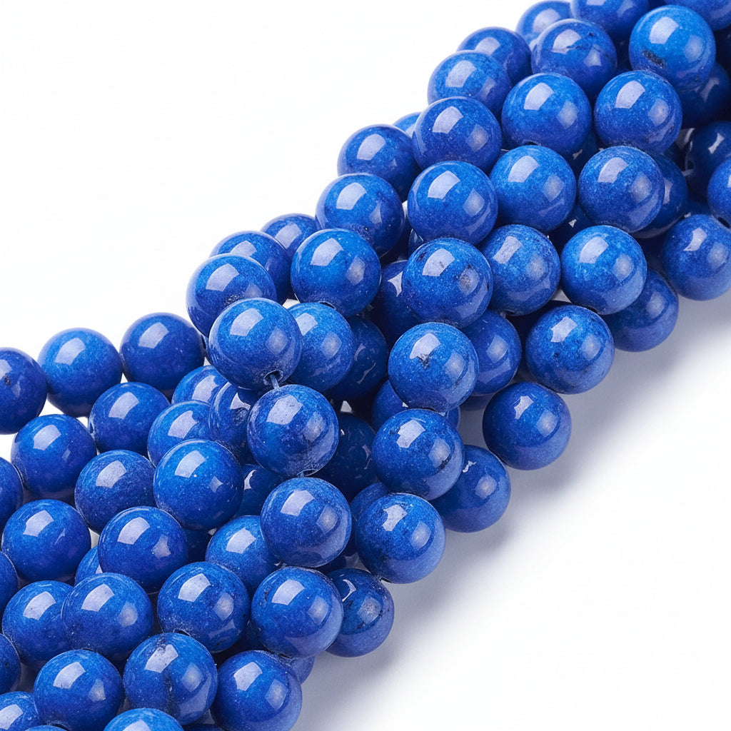 Edelsteen Jade Kralen Rond Blauw 10mm - per stuk
