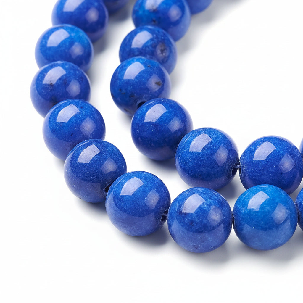 Edelsteen Jade Kralen Rond Blauw 10mm - per stuk