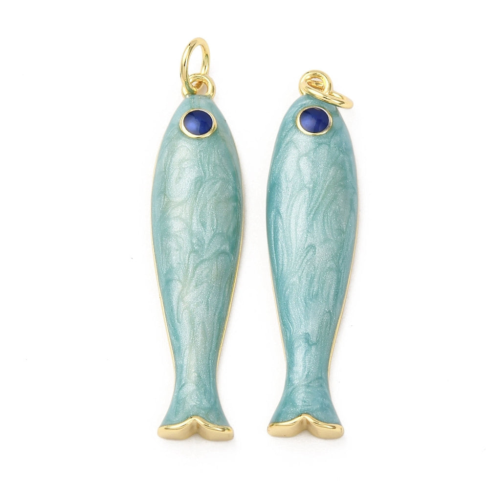 Bedel Vis Premium Brass Goud 34mm Sky Blue - per stuk