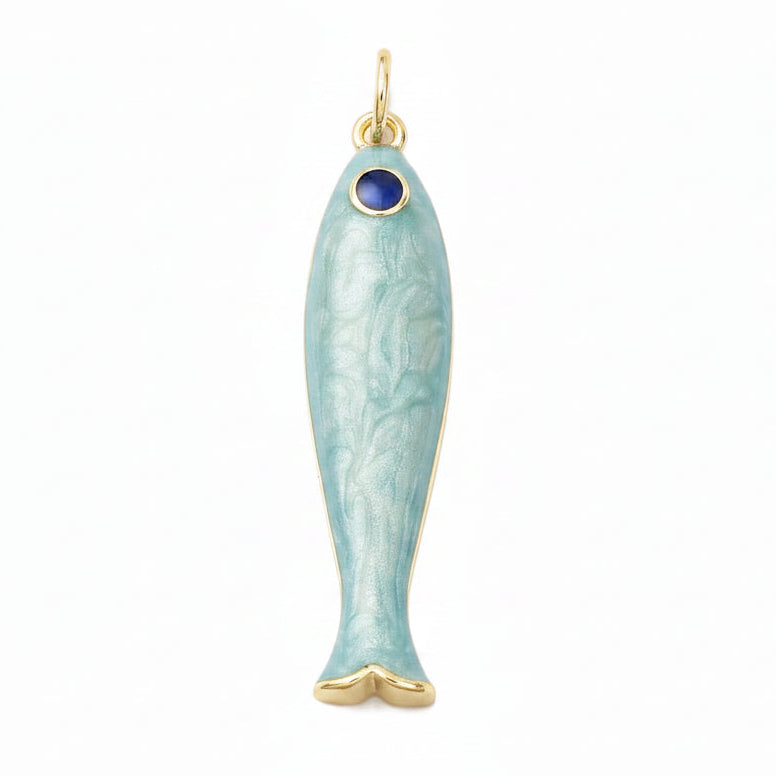 Bedel Vis Premium Brass Goud 34mm Sky Blue - per stuk