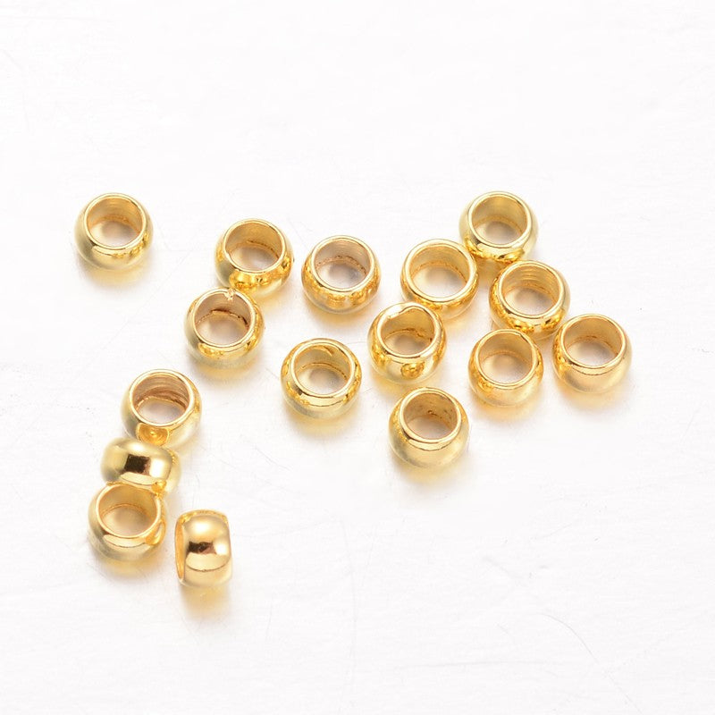 Knijpkralen Brass Goud 2.5mm - 75 stuks