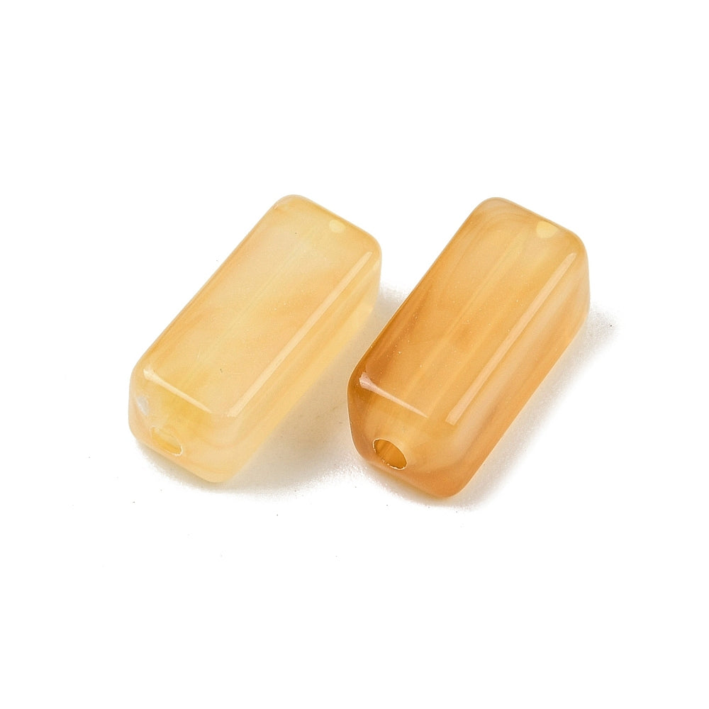 Acryl Kralen Rechthoek Edelsteenlook Zandbruin 13.5mm - per stuk
