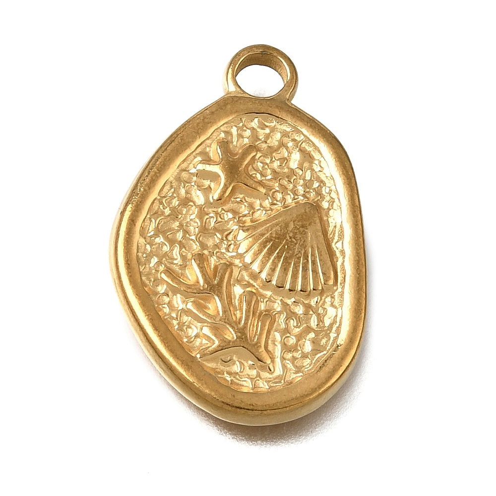 Bedel Schelp Premium RVS Goud 26mm - per stuk