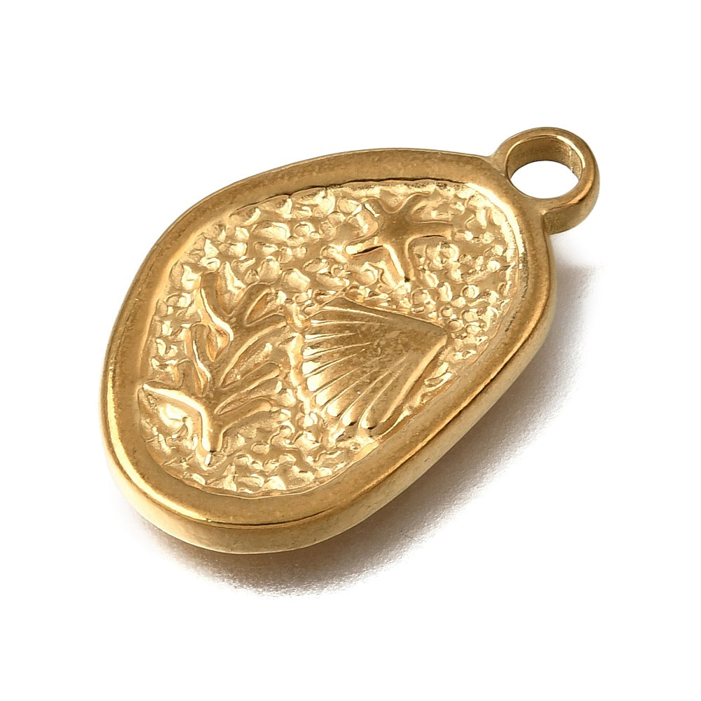 Bedel Schelp Premium RVS Goud 26mm - per stuk