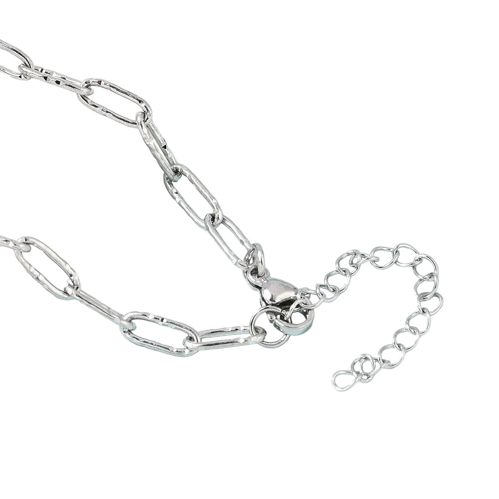 Complete Ketting Paperclip RVS Zilver 42cm - per stuk
