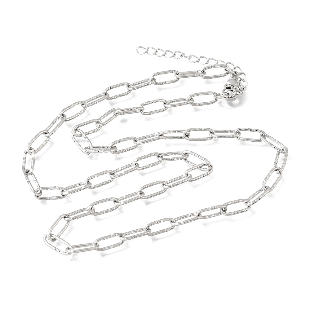 Complete Ketting Paperclip RVS Zilver 42cm - per stuk