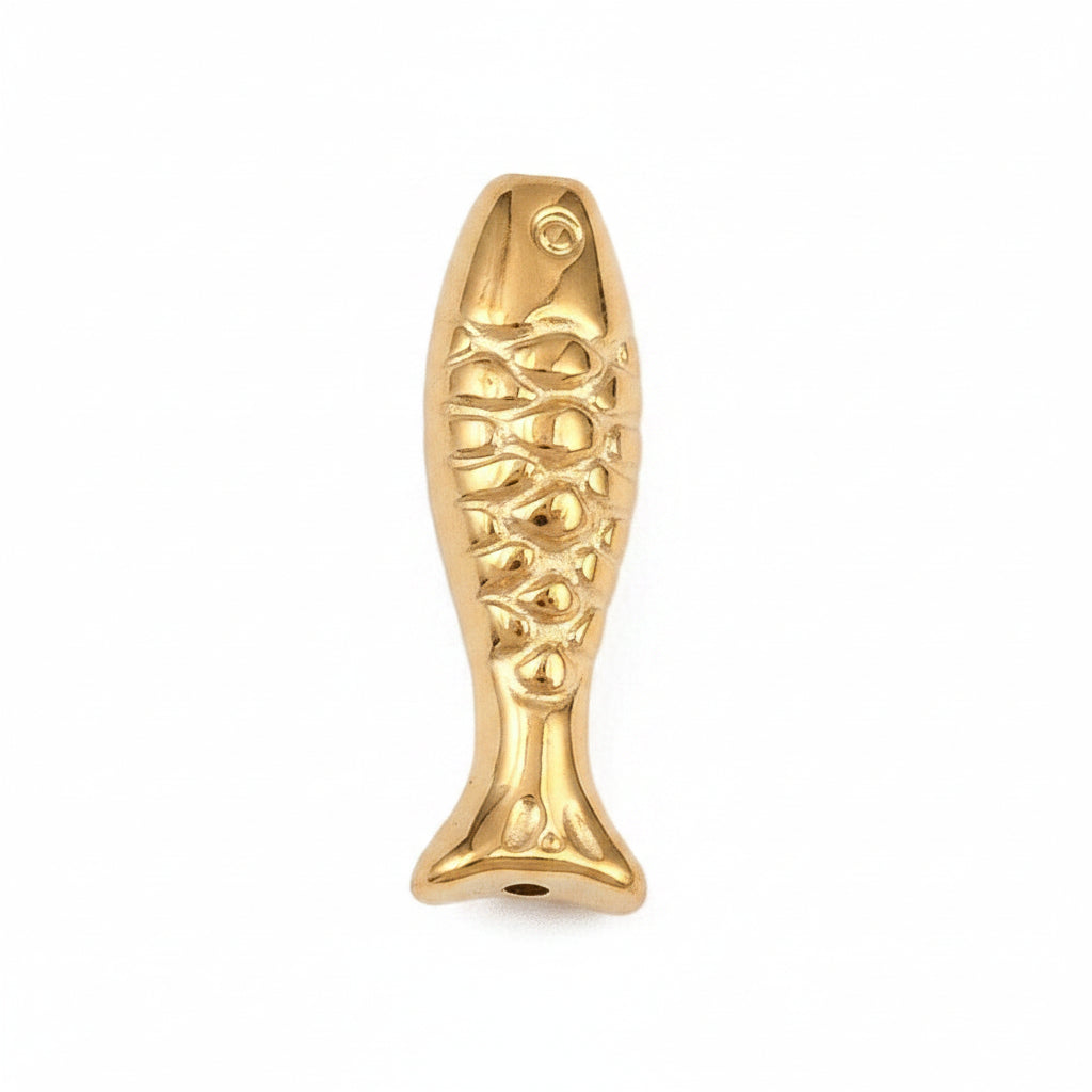 Kraal Vis Premium RVS Goud 17mm - per stuk