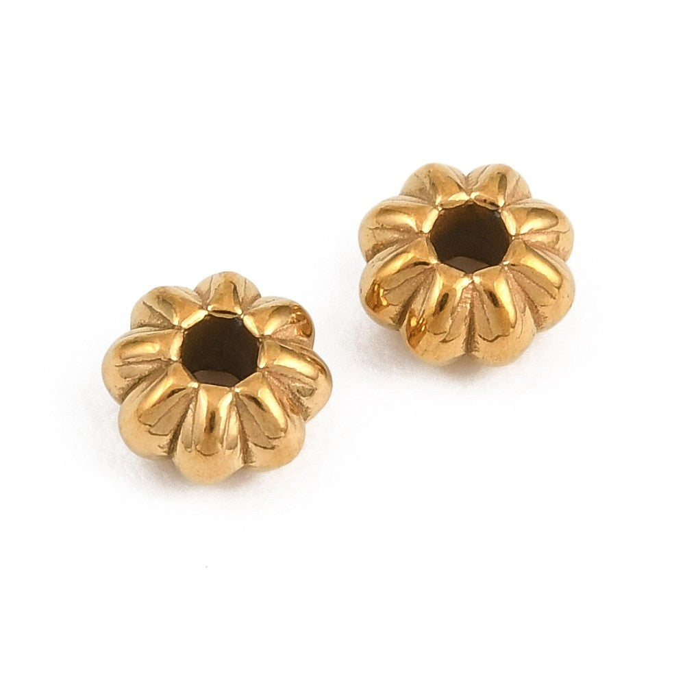 Kraal Pompoen Premium RVS Goud 5x3mm - per stuk
