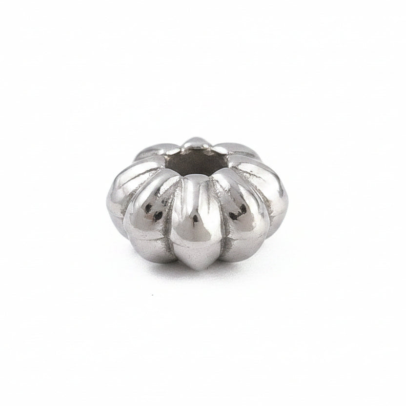 RVS Kraal Pompoen RVS Zilver 5x3mm - per stuk