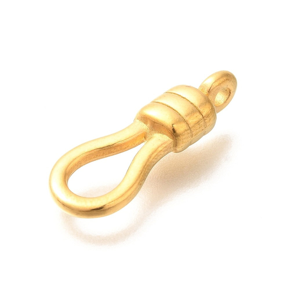 Eindkapje Oog voor Haaksluiting Premium RVS Goud 21x8mm - per stuk