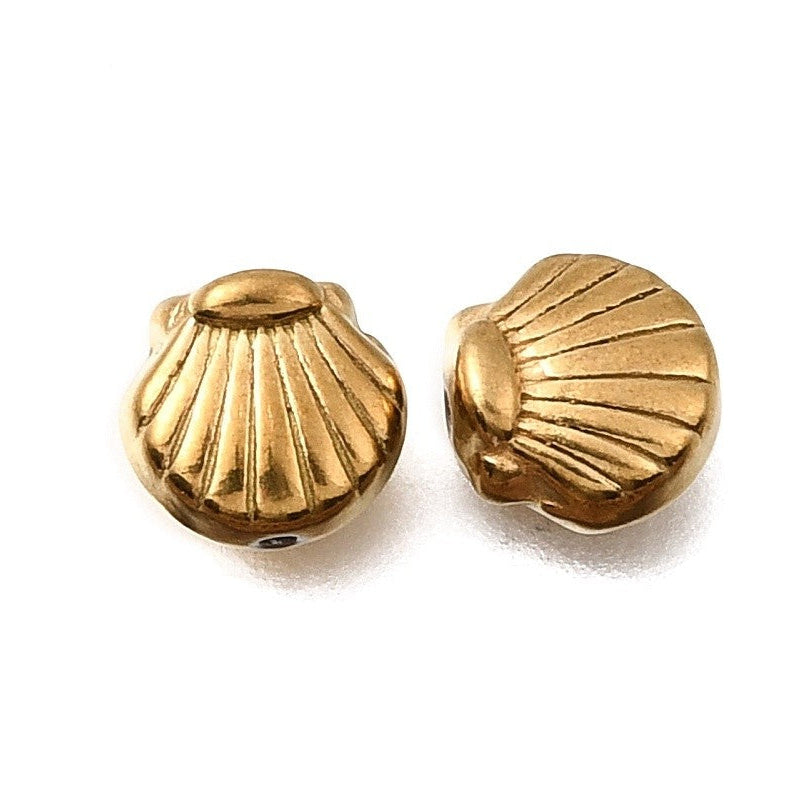 Kraal Schelp Premium RVS Goud 7mm - per stuk