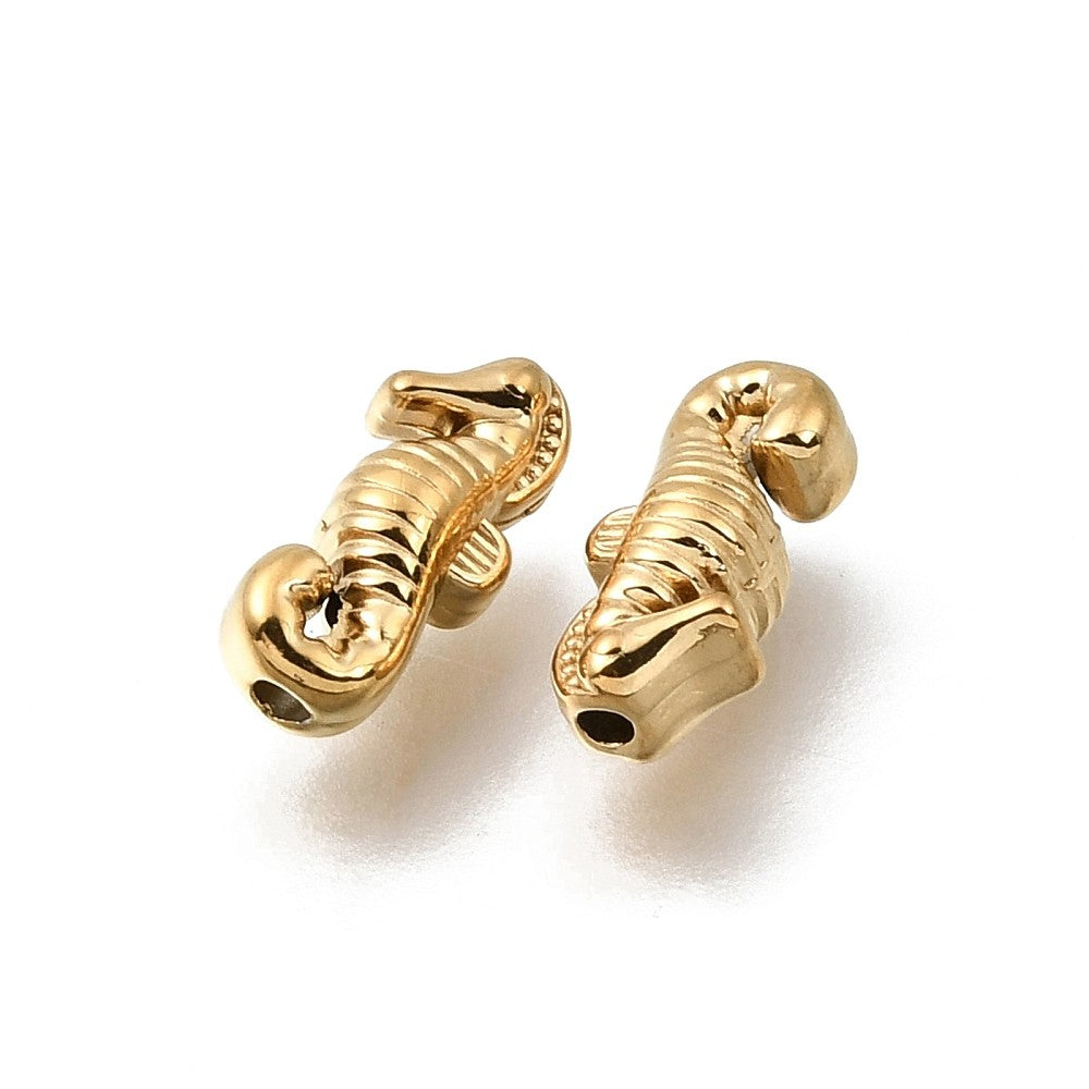 Kraal Zeepaardje Premium RVS Goud 12mm - per stuk