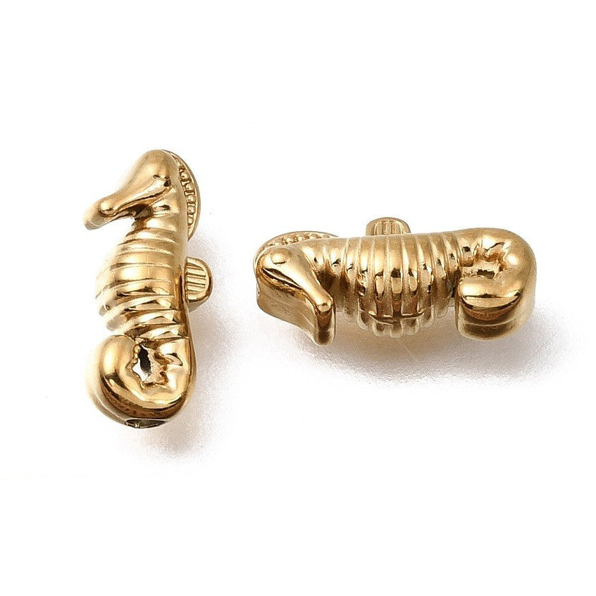 Kraal Zeepaardje Premium RVS Goud 12mm - per stuk