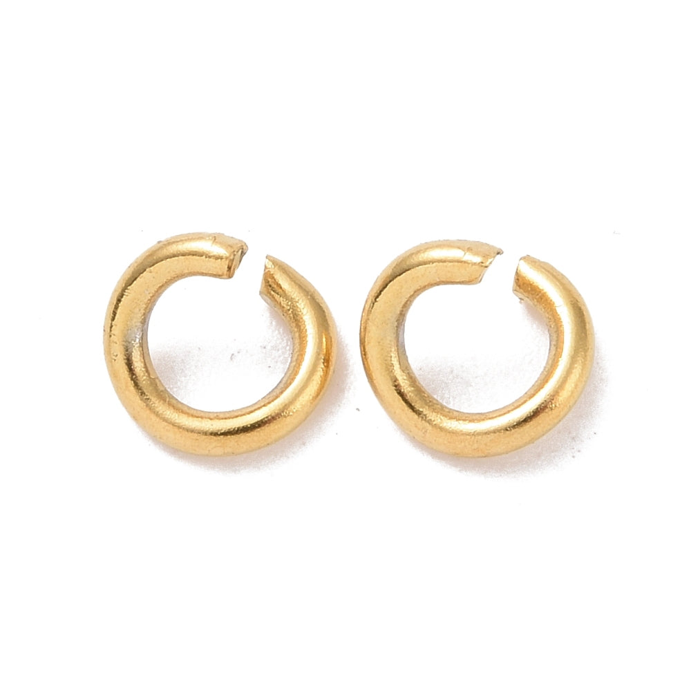 Ringetjes Premium 18k RVS Goud 5x1mm - 16 stuks