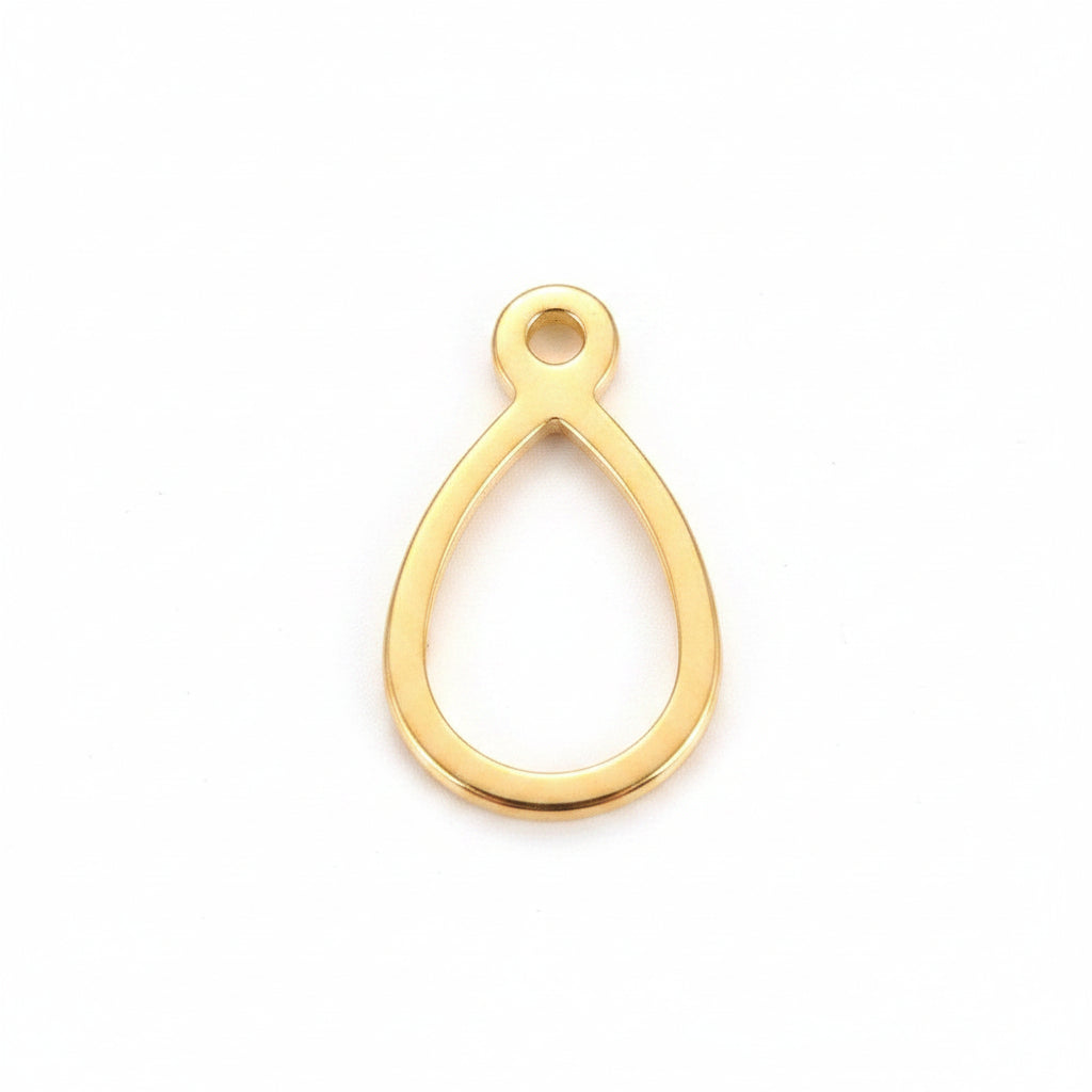 Bedel Druppel Open Premium RVS Goud 12mm - per stuk