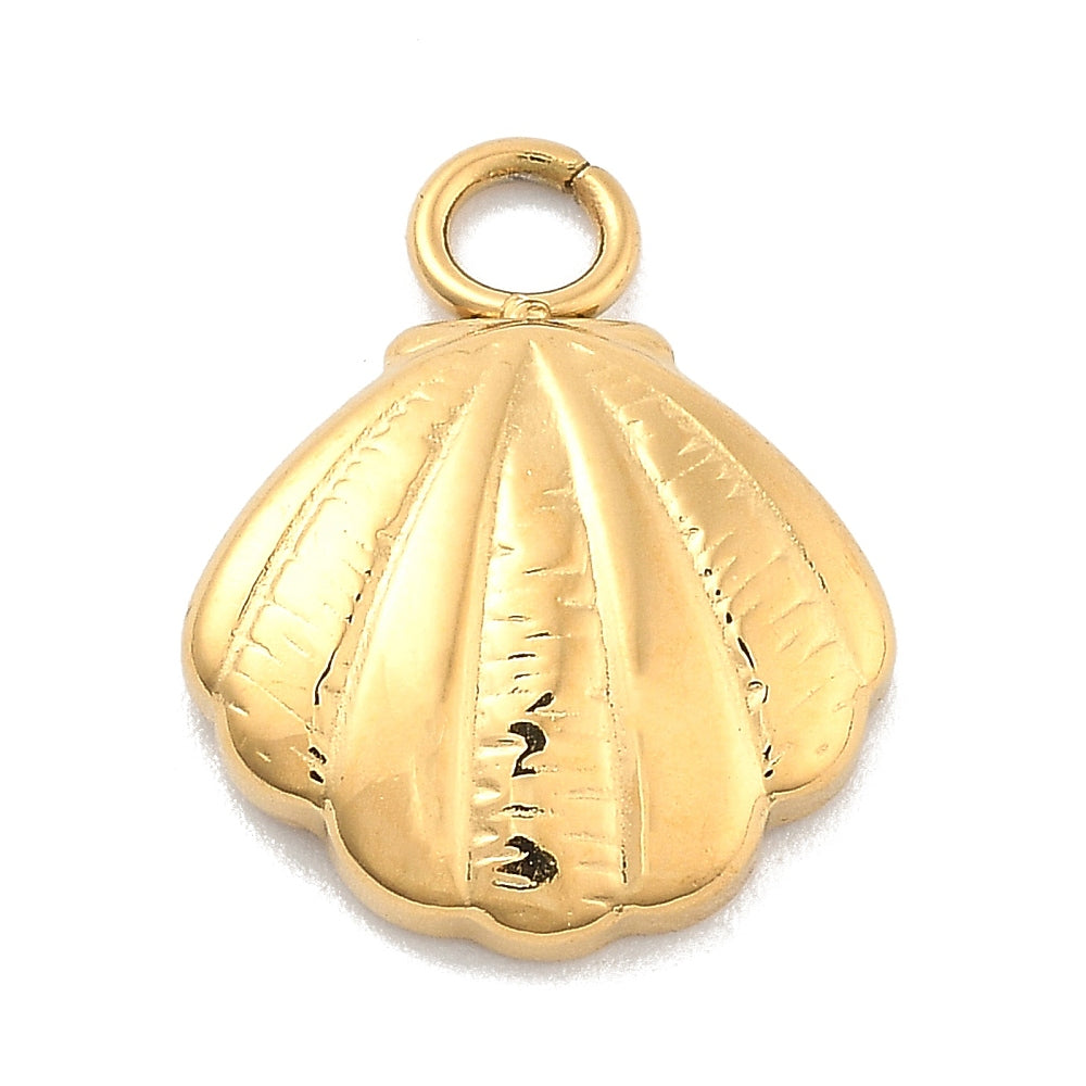 Bedel Schelp Premium RVS Goud 15mm - per stuk