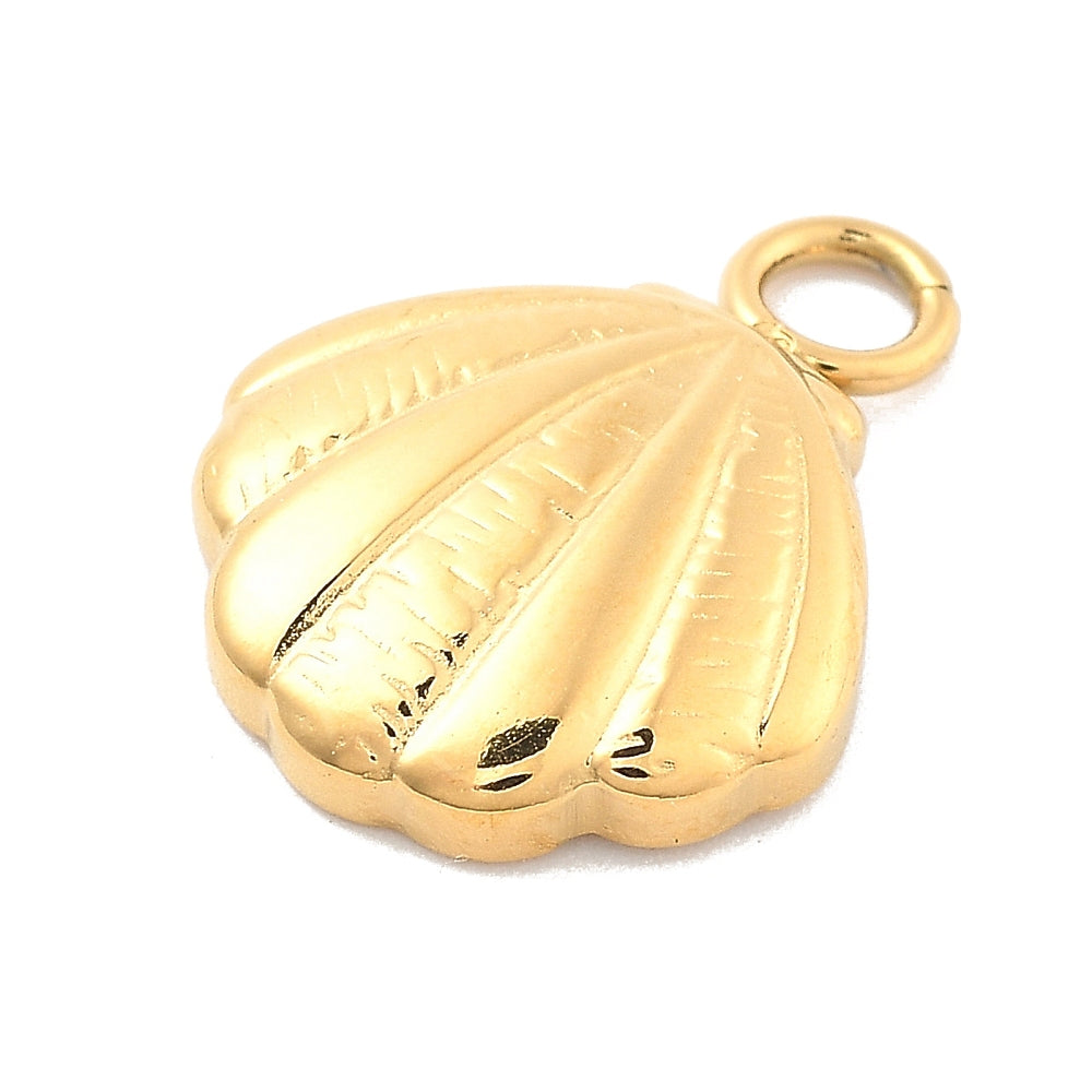 Bedel Schelp Premium RVS Goud 15mm - per stuk