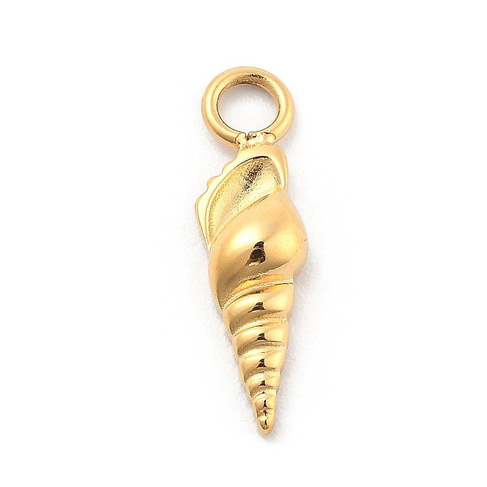 Bedel Schelp Premium RVS Goud 17mm - per stuk