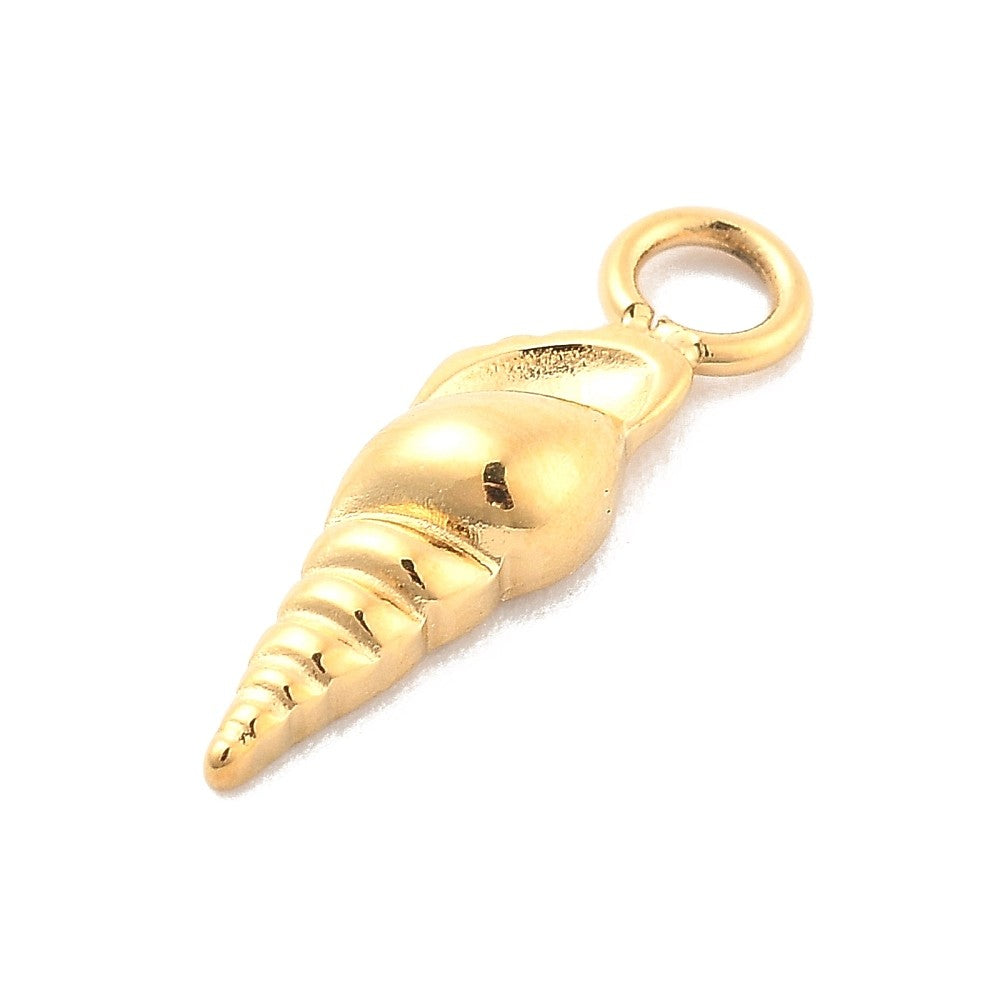 Bedel Schelp Premium RVS Goud 17mm - per stuk