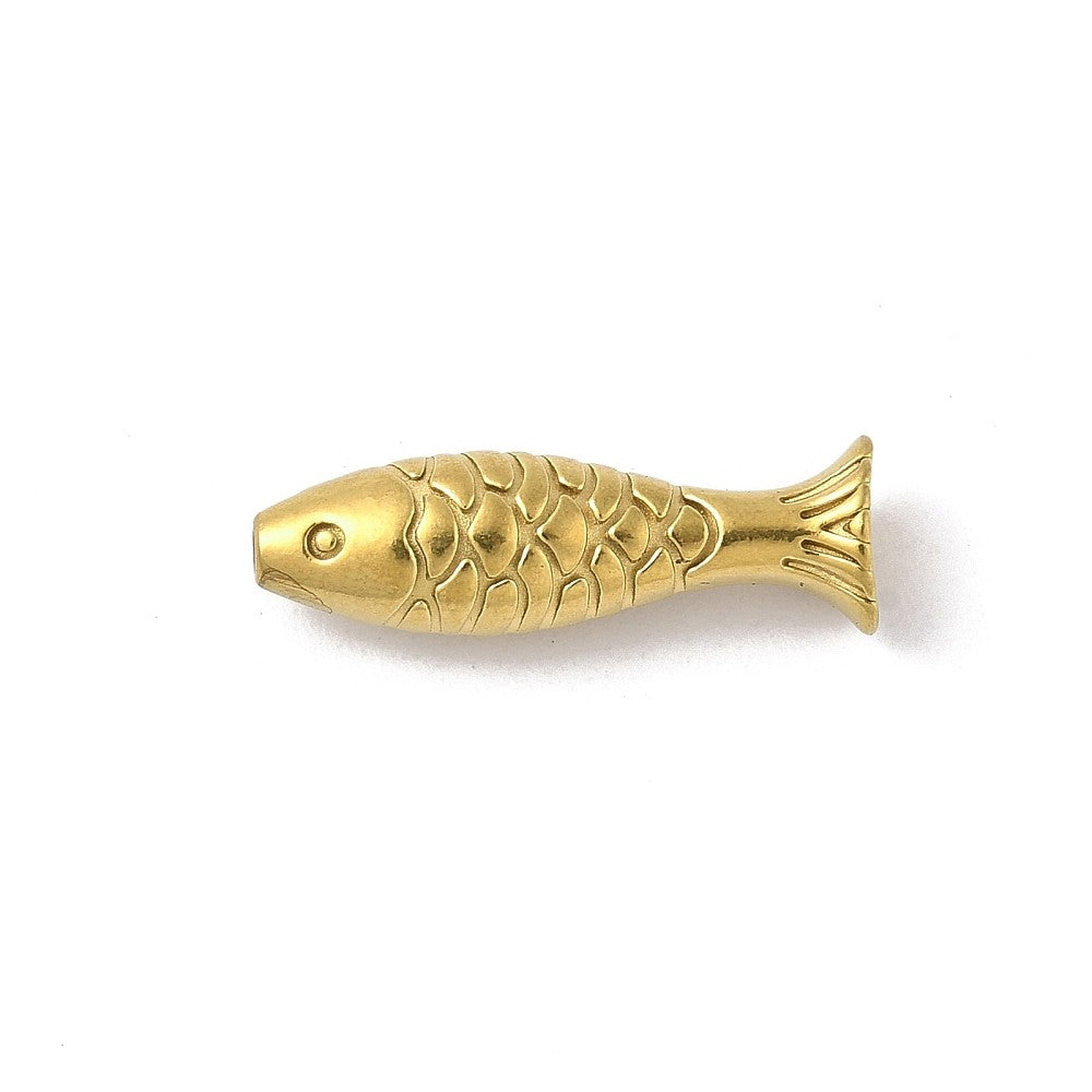 Kraal Vis RVS Goud 20.5x6.5mm - per stuk