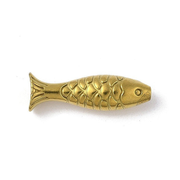 Kraal Vis RVS Goud 20.5x6.5mm - per stuk