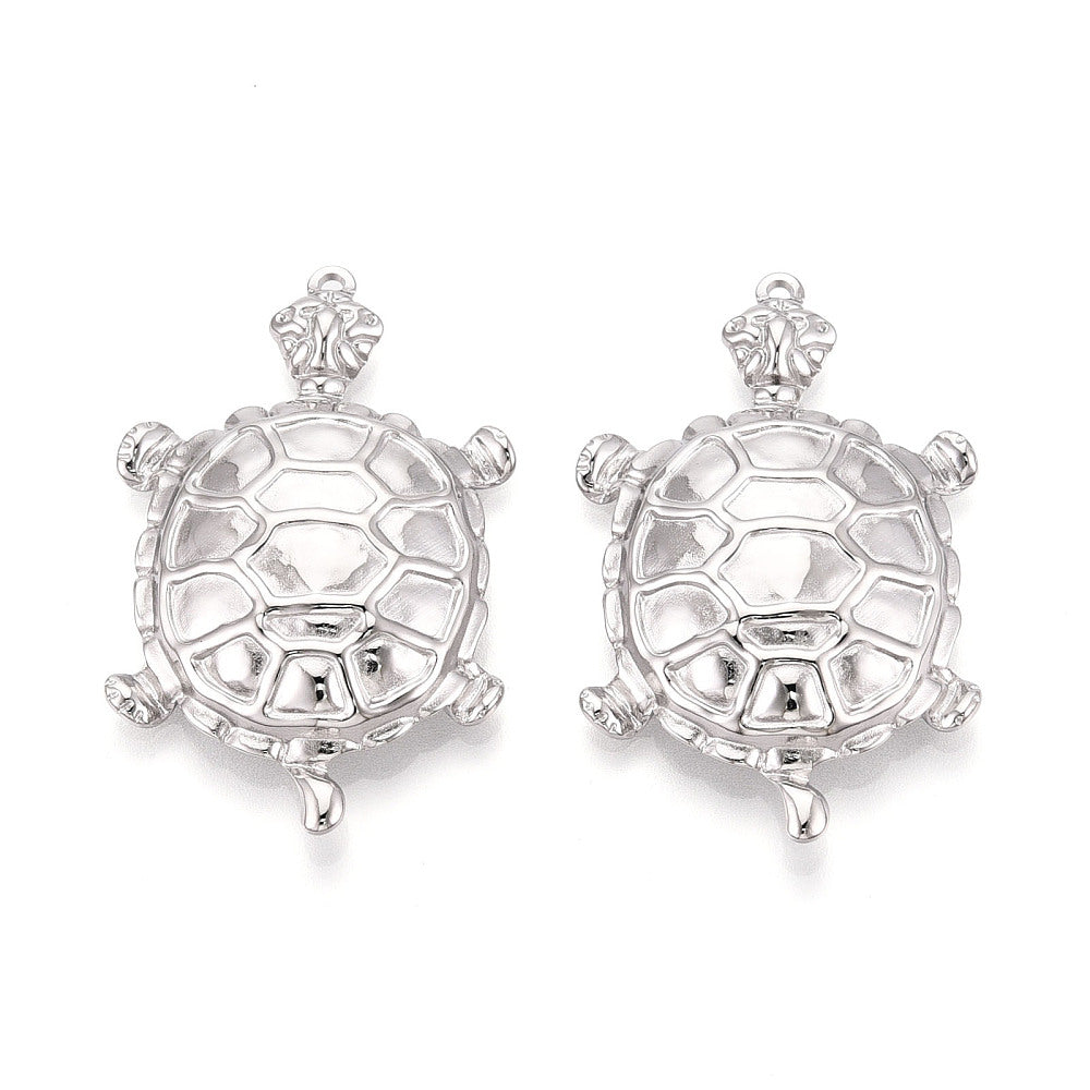 Bedel Schildpad RVS Zilver 47mm - per stuk-Bedels-Kraaltjes van Renate
