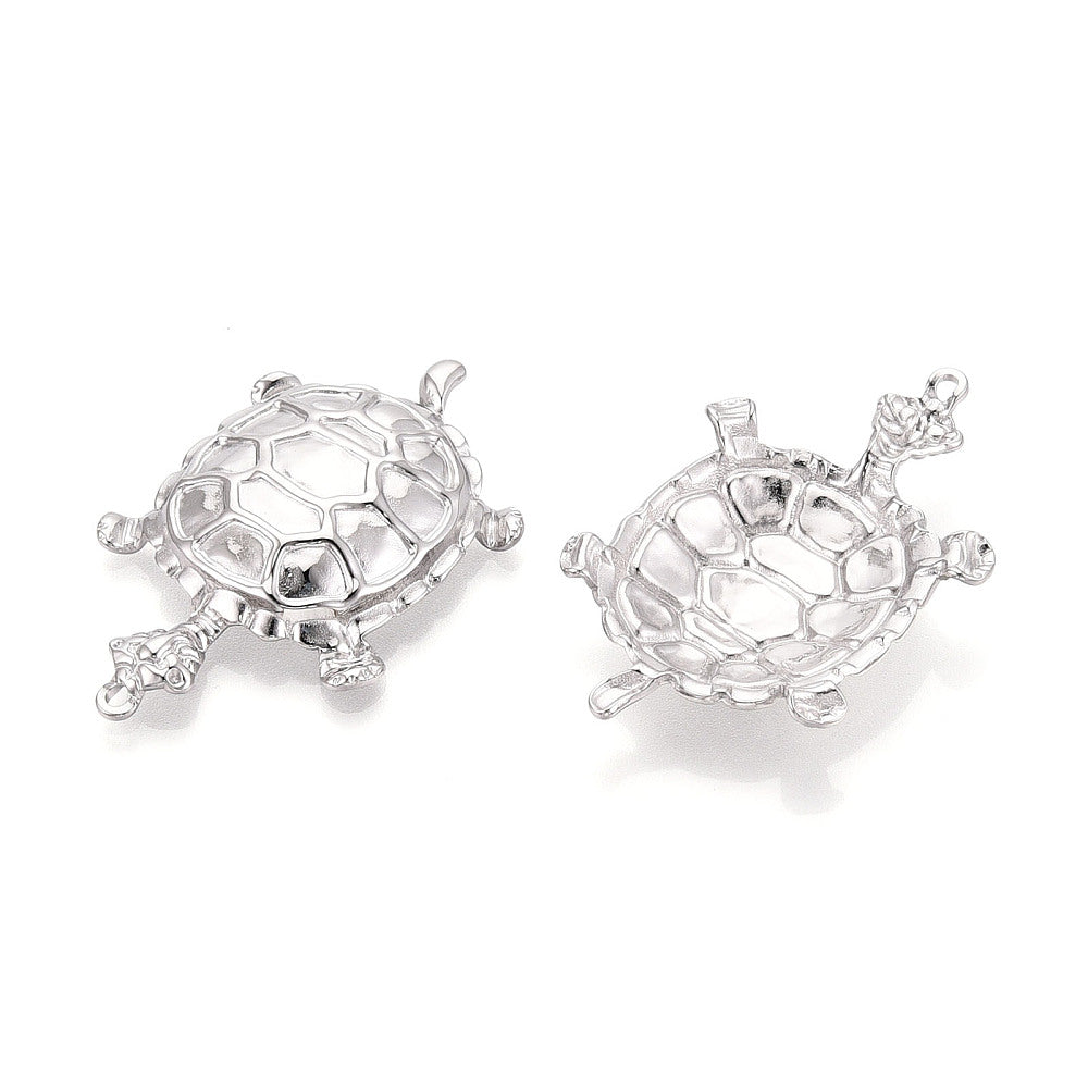 Bedel Schildpad RVS Zilver 47mm - per stuk-Bedels-Kraaltjes van Renate