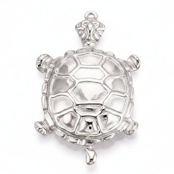 Bedel Schildpad RVS Zilver 47mm - per stuk-Bedels-Kraaltjes van Renate