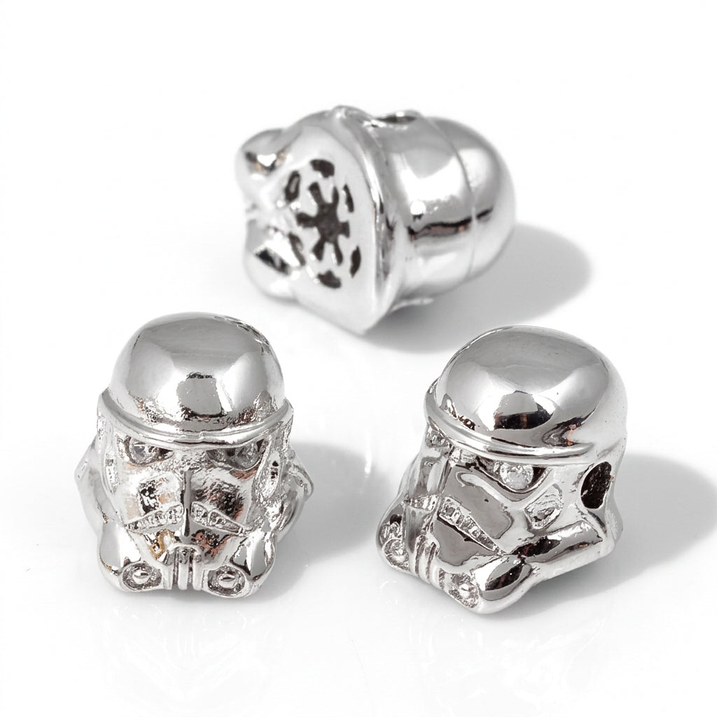 Kraal Helm Zirkonia Brass Zilver 12mm - per stuk