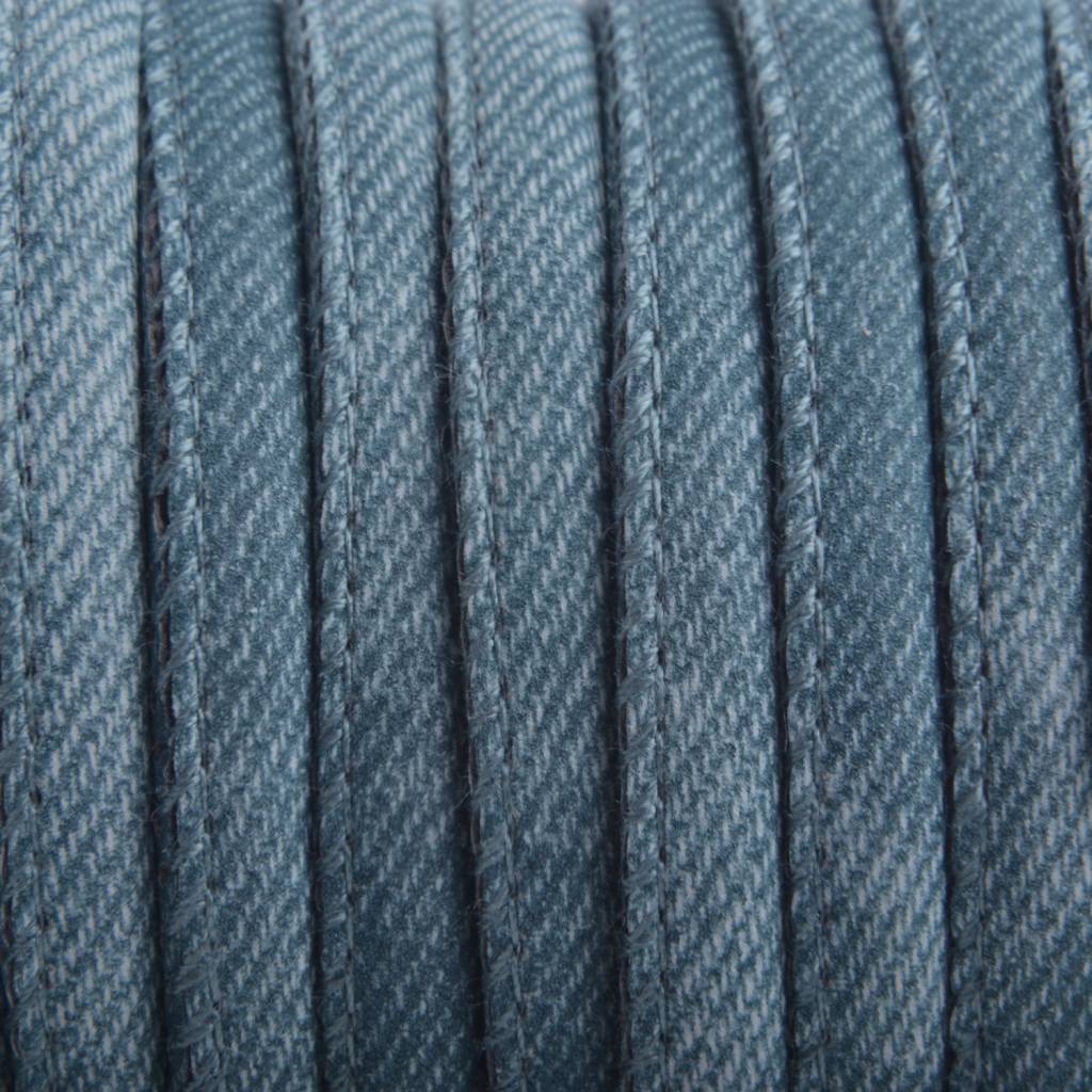 Imitatie Leer Jeans Turquoise blauw 6x4mm - prijs per 20cm-Kraaltjes van Renate