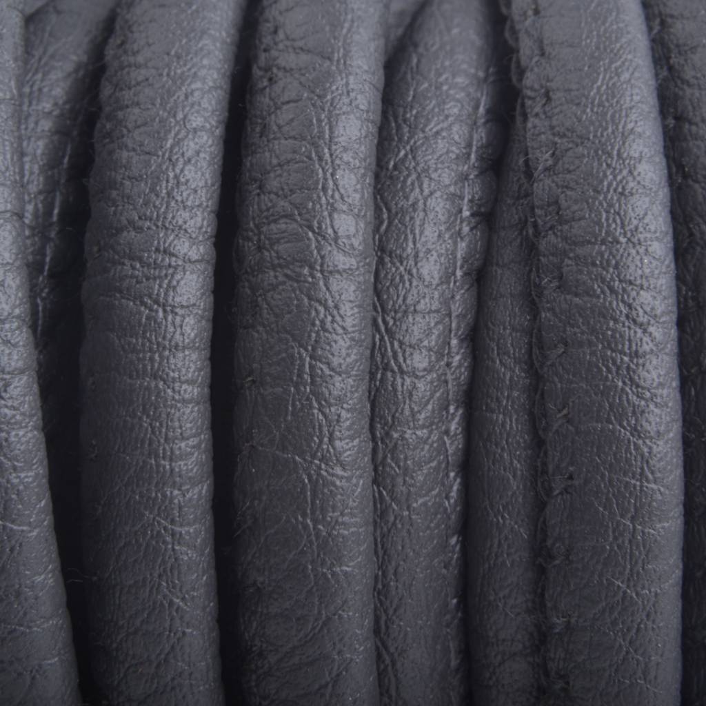 Imitatie Leer dark grey 6x4mm - prijs per 20cm-Kraaltjes van Renate