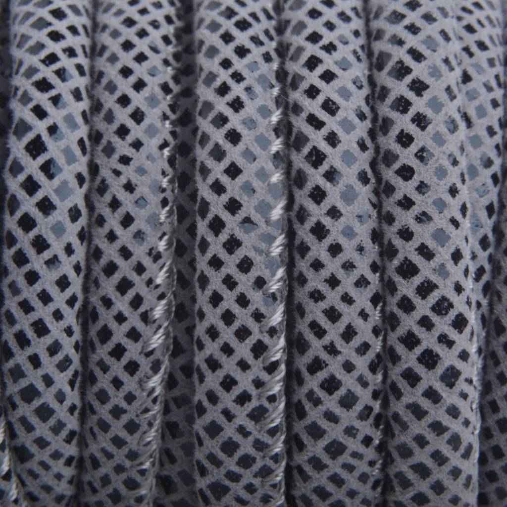 Imitatie Leer grijs zwart snake 6x4mm - prijs per 20cm-Kraaltjes van Renate